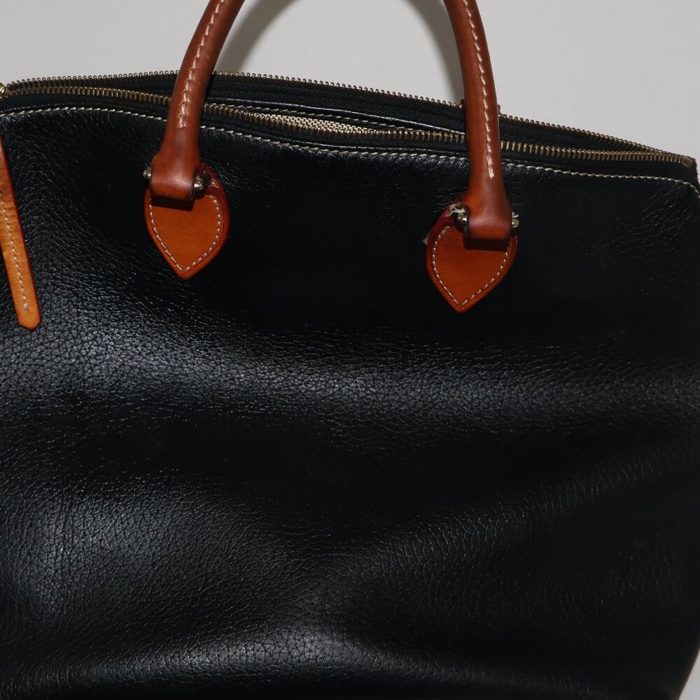 Dooney & Bourke Dillen Black Pebbled Leather Satchel Top Handle Shoulder Bag - Picture 2 of 16